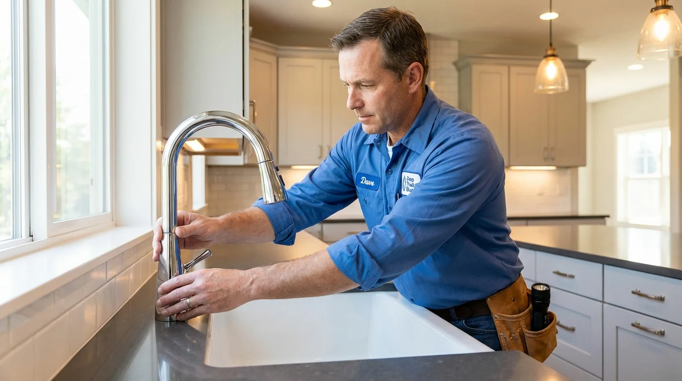 Kitchen faucet installation by Johns Plumbing LLC in East Providence